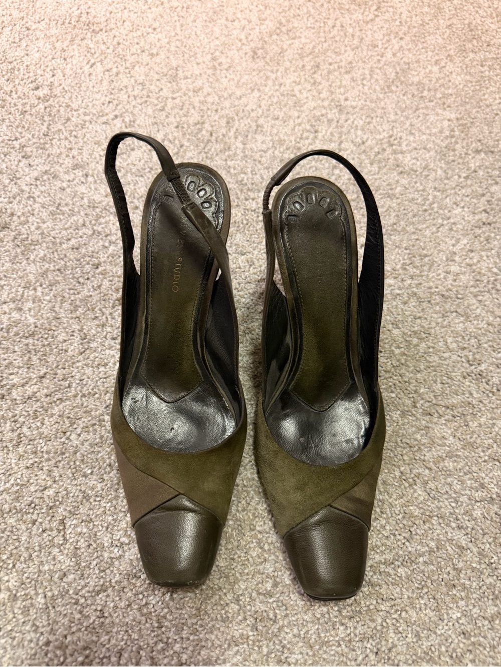 Olive Green Slingback Heels